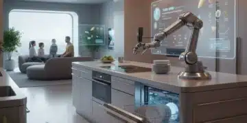 AI in Home: Smart Chores & Future Living by 2026 AI-powered smart kitchen with robotic assistance for daily chores
