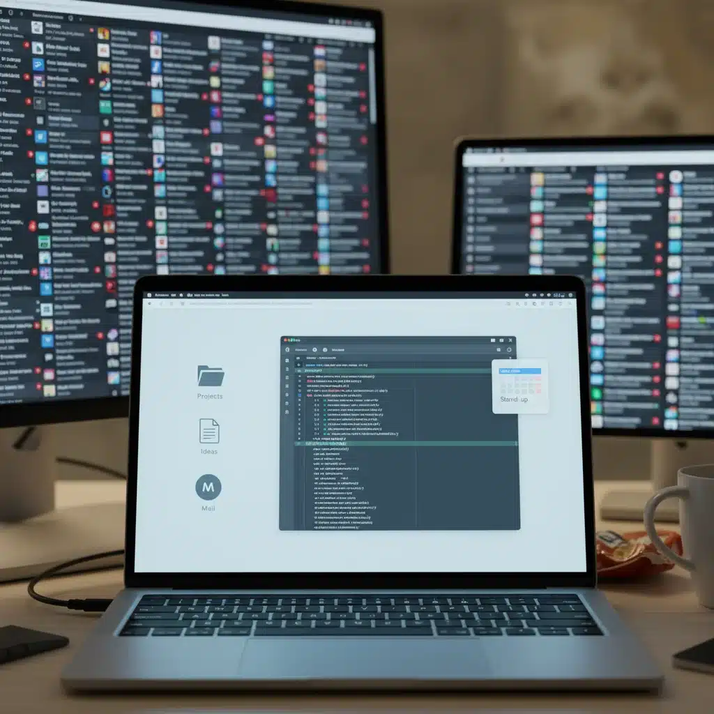 Organized digital workspace with minimal clutter, representing digital decluttering.