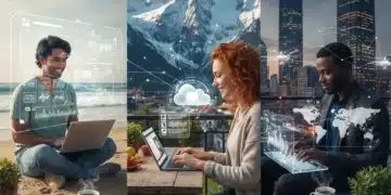 Digital Nomad Lifestyle 2026: Remote Work Tools & Digital Wellness Digital nomads working remotely in 2026, diverse global locations