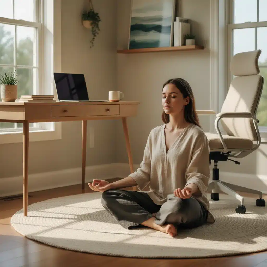 Person practicing digital wellness in a remote work environment
