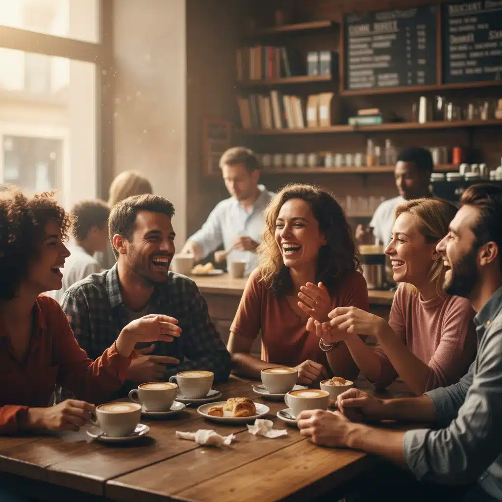 Friends enjoying face-to-face interaction