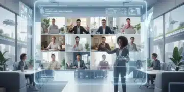 People collaborating virtually across different locations, symbolizing the future of remote work culture.
