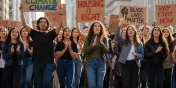 Decoding Gen Z's Political Participation: 3 Key Insights for 2026 Activism (INSIDER KNOWLEDGE) Gen Z activists at a protest, holding signs for social justice and climate action.