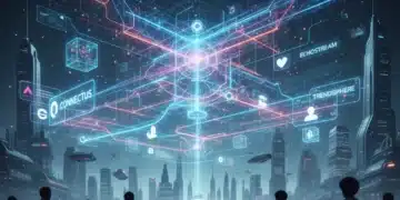 Global digital network influencing public opinion, futuristic social media impact
