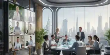 Mastering Hybrid Lifestyle: 7 Practical Solutions for 2026 Balance Professionals collaborating in a hybrid work environment, blending office presence with remote connectivity.