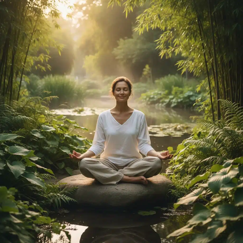 Individual practicing mindfulness for mental well-being in a natural outdoor setting.