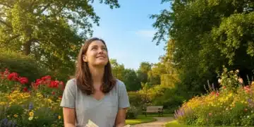 Person enjoying nature during digital detox