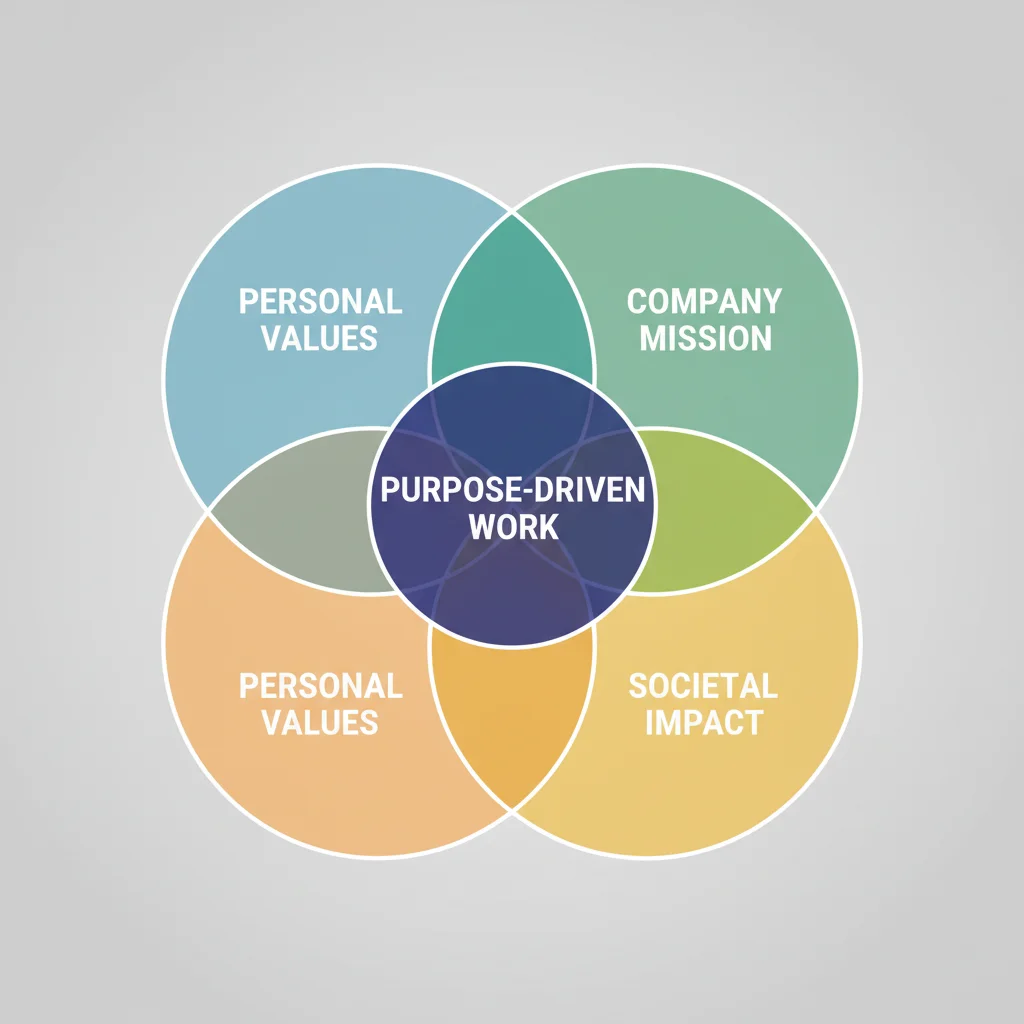 Venn diagram illustrating the components of purpose-driven work.