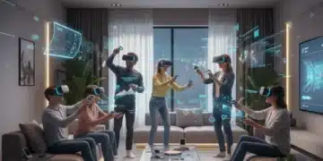 Experience Economy Trends 2026: Cultural Shifts & Consumer Choices People immersed in a virtual reality experience, showcasing the rise of digital and immersive entertainment in the experience economy.