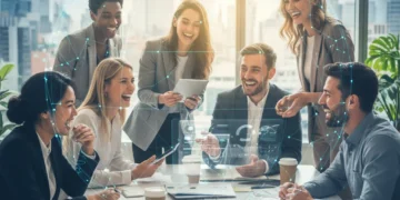 Young professionals prioritizing purpose over pay in a collaborative work environment.