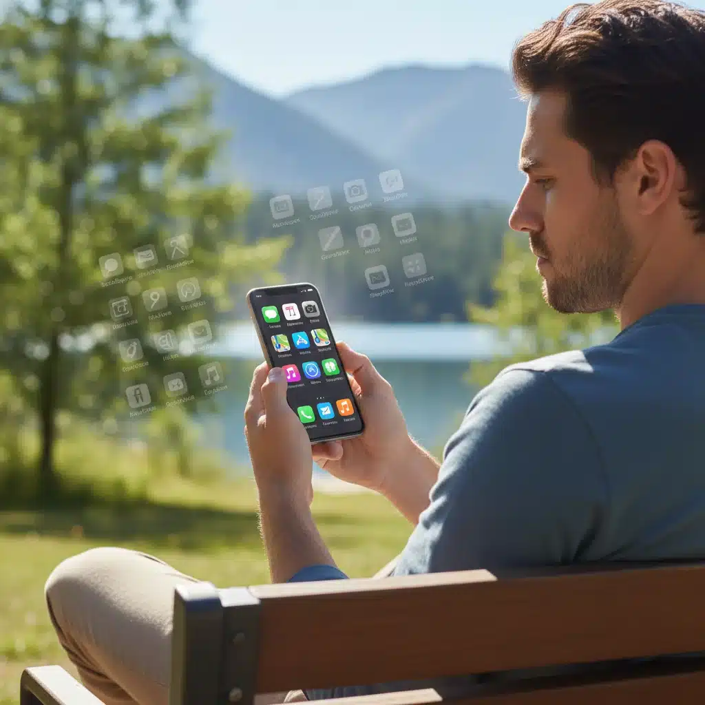 Smartphone screen showing decluttered apps, with focus on essential applications, promoting digital well-being.