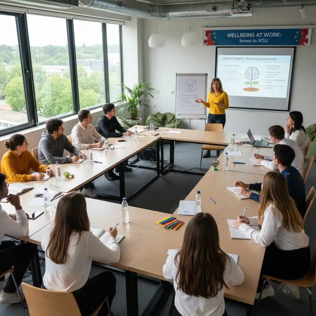 Gen Z employees participating in a mental well-being and development workshop