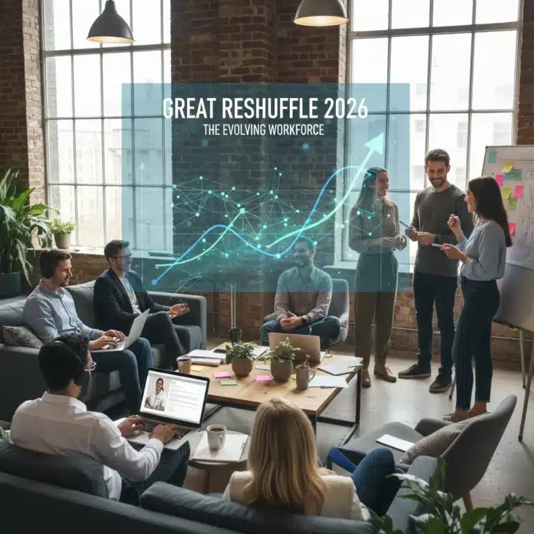 Professionals navigating career changes and work-life balance in the Great Reshuffle 2026