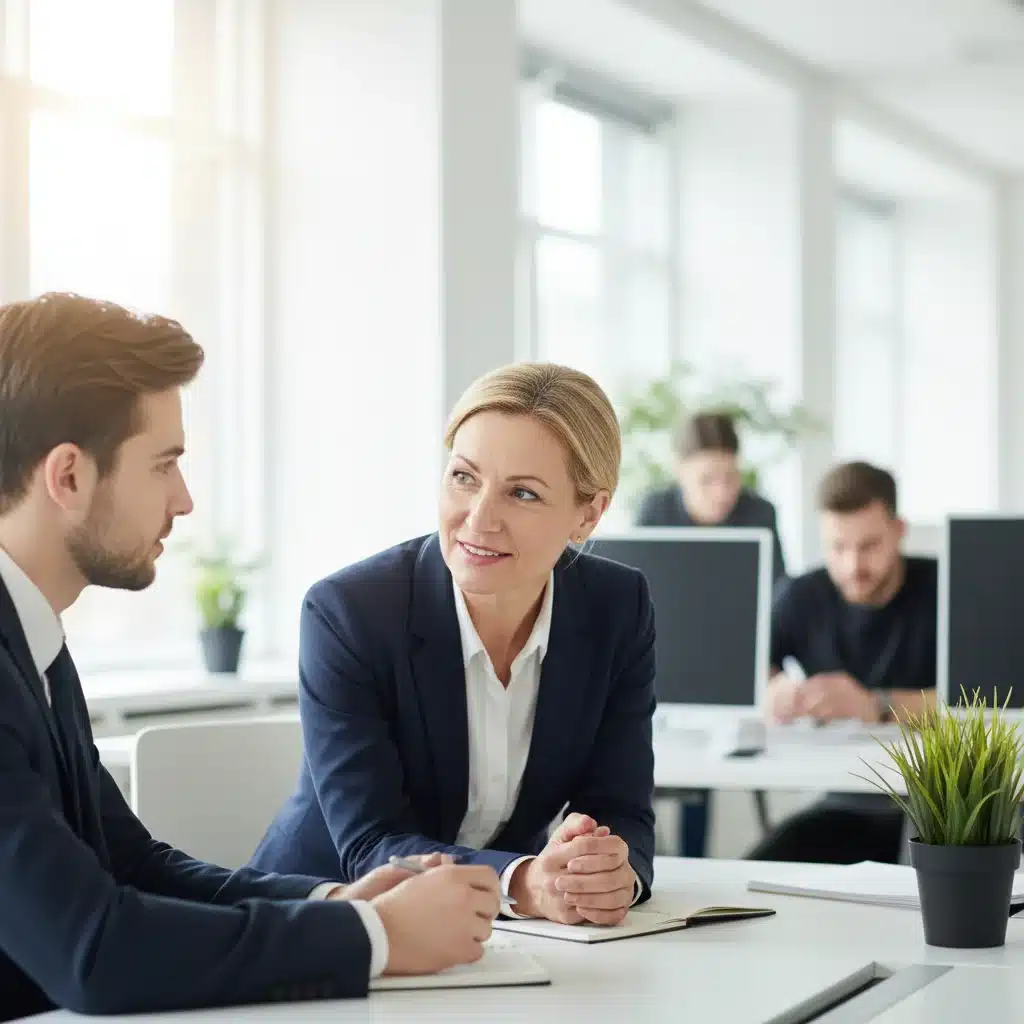 Manager and employee engaged in a constructive dialogue to address workplace issues and prevent quiet quitting.