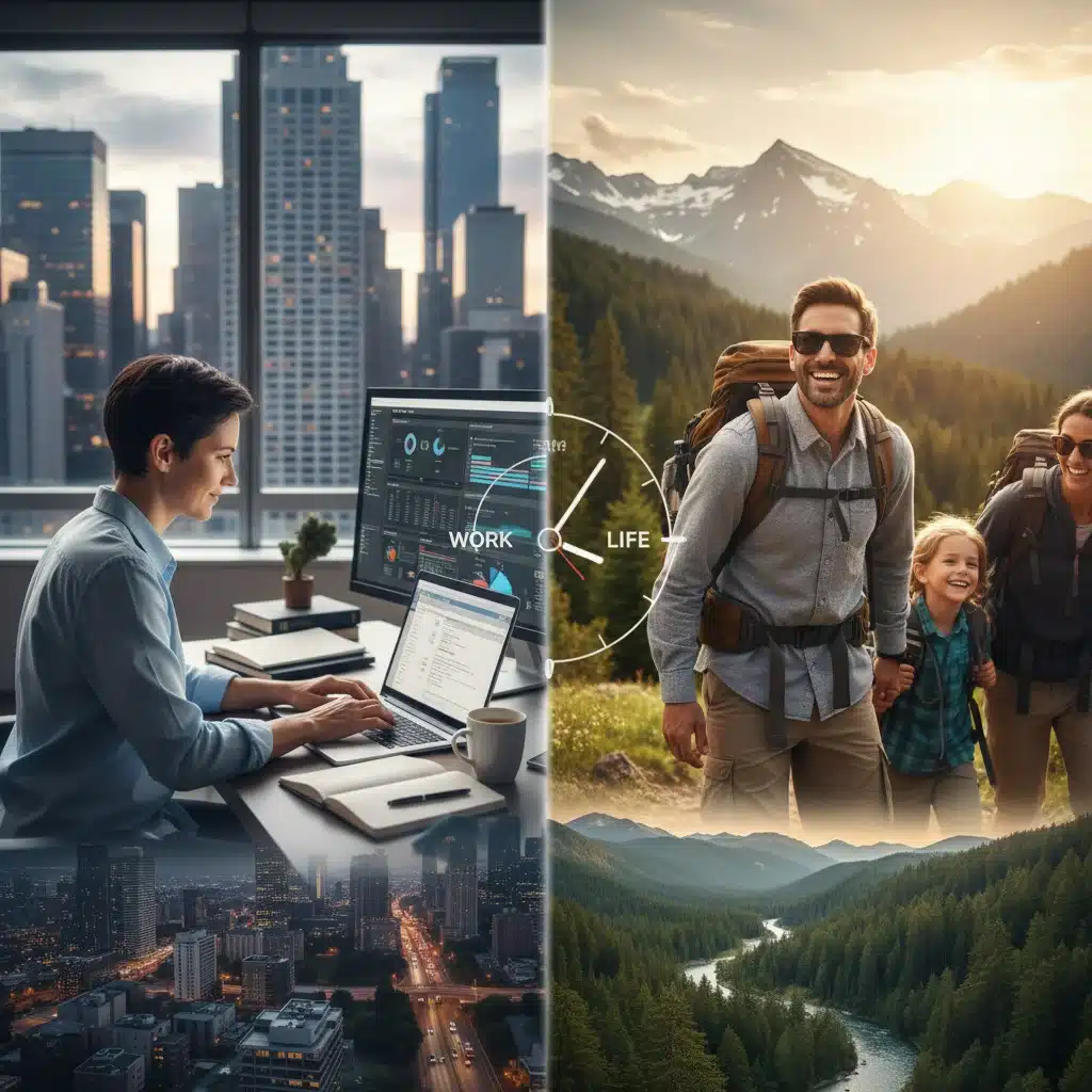 Illustrating work-life balance in the modern professional landscape