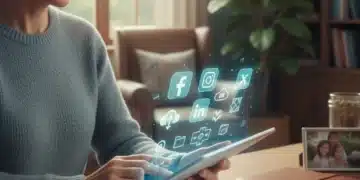 Person planning digital legacy on tablet with online accounts
