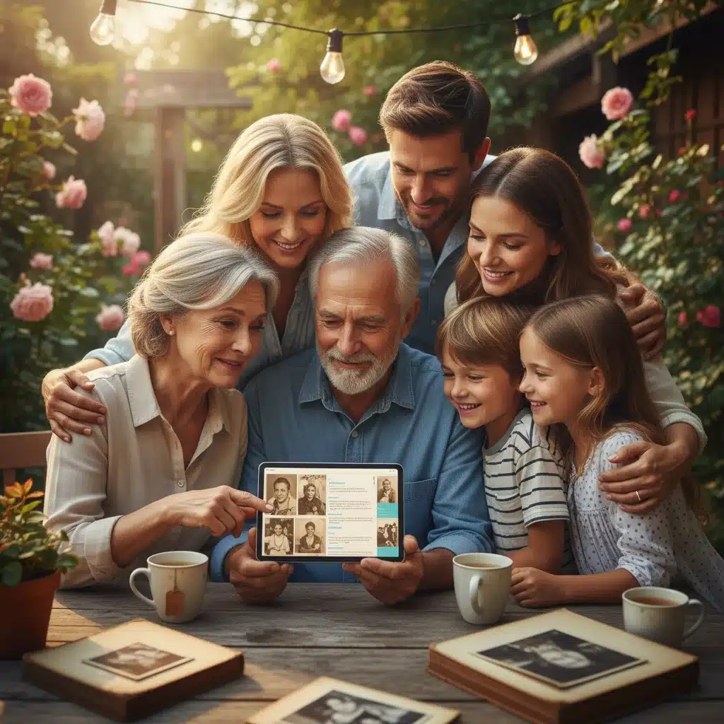 Family viewing digital memories, understanding digital legacy